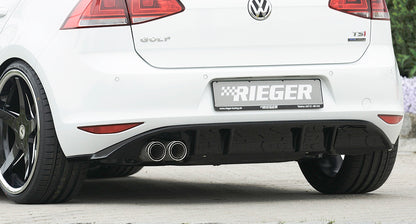 VW Golf 7 Rieger Heckeinsatz  für orig. Doppelendrohr li, ABS, schwarz glänzend, 
inkl. Montagezubehör, Gutachten