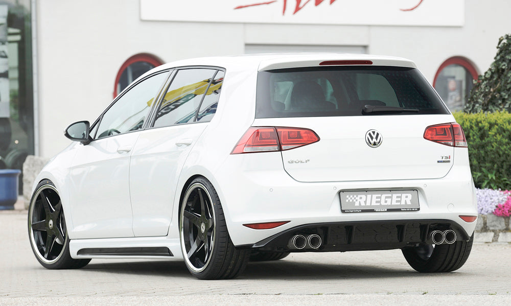 VW Golf 7 Rieger Heckeinsatz  für Doppelendrohr li. u. re., ABS, schwarz glänzend, 
inkl. Montagezubehör, Gutachten