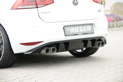 VW Golf 7 Rieger Heckeinsatz  für Doppelendrohr li. u. re., ABS, schwarz glänzend, 
inkl. Montagezubehör, Gutachten
