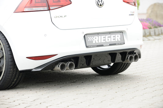 VW Golf 7 Rieger Heckeinsatz  für Doppelendrohr li. u. re., ABS, schwarz glänzend, 
inkl. Montagezubehör, Gutachten