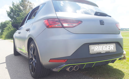 Seat Leon FR (5F) Rieger Heckeinsatz  für Doppelendrohr li., ABS, schwarz glänzend, 
inkl. Montagezubehör, Gutachten