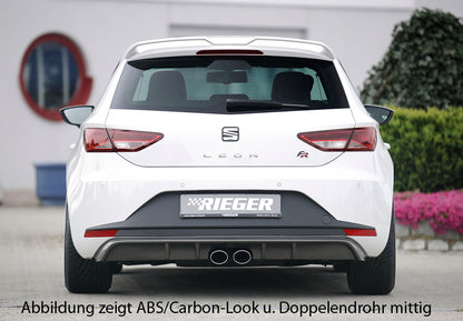 Seat Leon FR (5F) Rieger Heckeinsatz  für Doppelendrohr li. u. re., ABS, schwarz glänzend, 
inkl. Montagezubehör, Gutachten