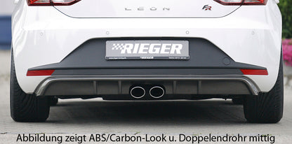 Seat Leon FR (5F) Rieger Heckeinsatz  für Doppelendrohr li. u. re., ABS, schwarz glänzend, 
inkl. Montagezubehör, Gutachten