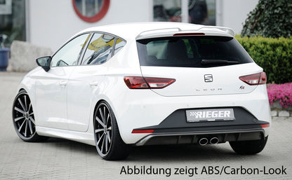 Seat Leon FR (5F) Rieger Heckeinsatz  für Doppelendrohr mittig, ABS, schwarz glänzend, 
inkl. Montagezubehör, Gutachten