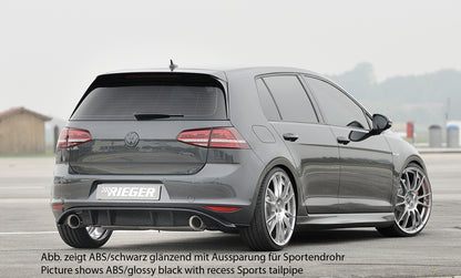 VW Golf 7 GTI Rieger Heckeinsatz  für orig. Endrohr li. u. re., ABS, schwarz glänzend, 
inkl. Montagezubehör, Gutachten