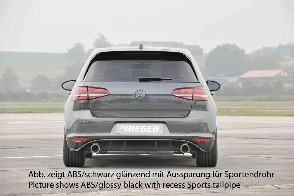 VW Golf 7 GTI Rieger Heckeinsatz  für orig. Endrohr li. u. re., ABS, schwarz glänzend, 
inkl. Montagezubehör, Gutachten