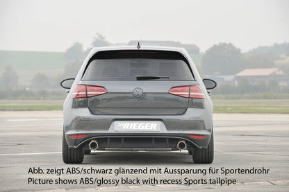 VW Golf 7 GTI Rieger Heckeinsatz  für orig. Endrohr li. u. re., ABS, schwarz glänzend, 
inkl. Montagezubehör, Gutachten