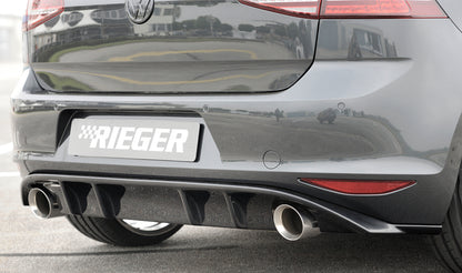 VW Golf 7 Rieger Heckeinsatz  für Sportendrohr li. u. re., (100mm ø), ABS, schwarz glänzend, 
inkl. Montagezubehör, Gutachten