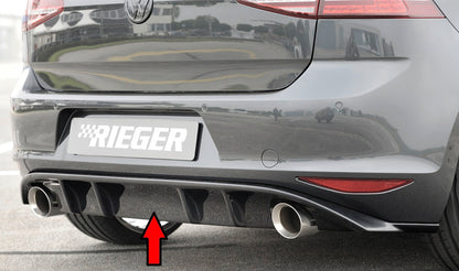 VW Golf 7 Rieger Heckeinsatz  für Sportendrohr li. u. re., (100mm ø), ABS, schwarz glänzend, 
inkl. Montagezubehör, Gutachten