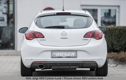 Opel Astra J Rieger Heckeinsatz  für Sportendrohr li., (140x90mm oval), ABS, schwarz glänzend, 
inkl. Montagezubehör, Gutachten