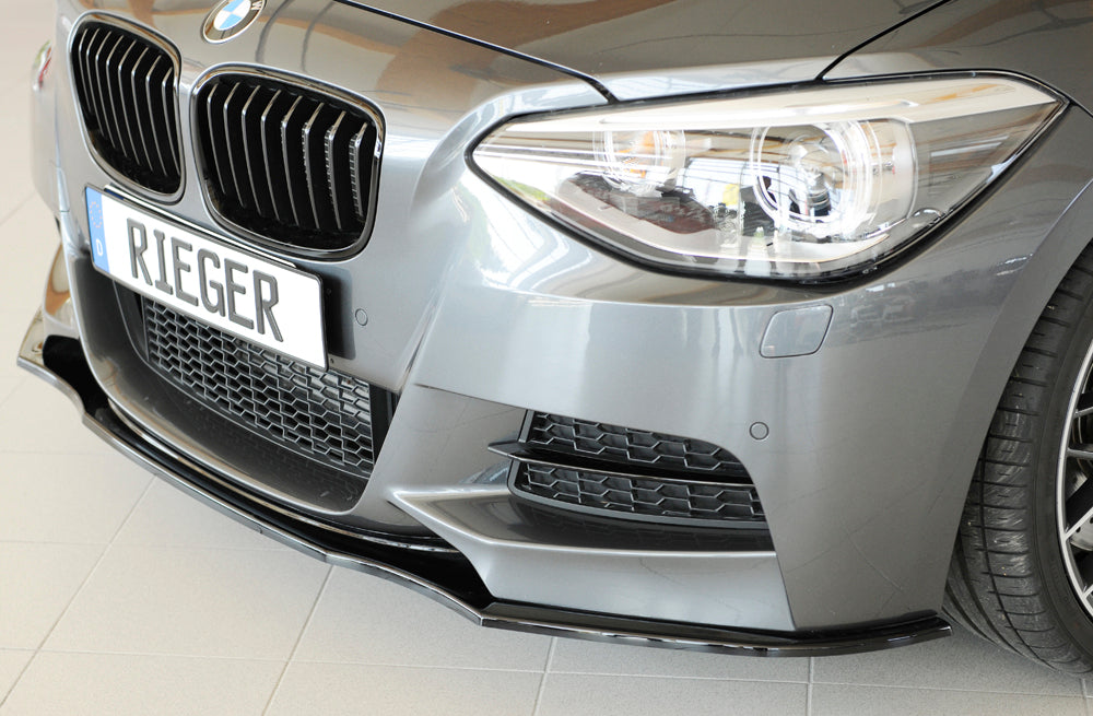 BMW 1er F20  (1K4) Rieger Spoilerschwert für orig. M-Paket-Frontschürze gerade Version, für orig. Frontschürze, ABS, schwarz glänzend, für Fzg. mit M-Technik, 
inkl. Montagezubehör, ABE