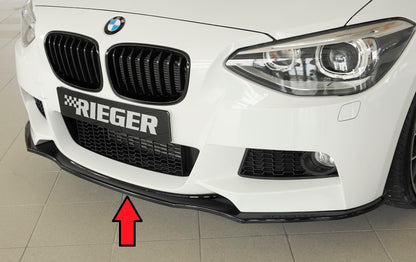 BMW 1er F20  (1K4) Rieger Spoilerschwert für orig. M-Paket-Frontschürze gerade Version, für orig. Frontschürze, ABS, schwarz glänzend, für Fzg. mit M-Technik, 
inkl. Montagezubehör, ABE