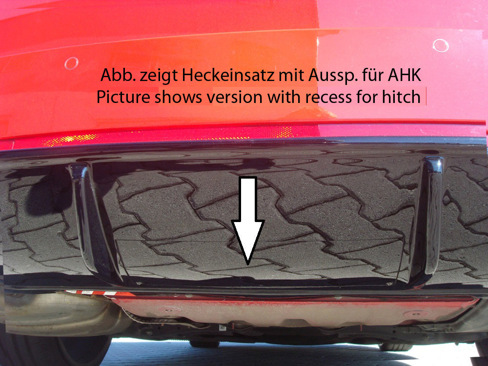 Skoda Octavia RS (5E) Rieger Heckeinsatz bei Bestellung bitte genaue Motorisierung angeben! für orig. Endrohrblende li. u. re., ABS, schwarz glänzend, für Fzg. mit Anhängekupplung, 
inkl. Montagezubehör, Gutachten