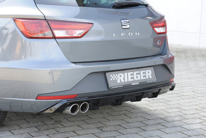 Seat Leon FR (5F) Rieger Heckeinsatz  für Doppelendrohr li., ABS, schwarz glänzend, 
inkl. Montagezubehör, Gutachten