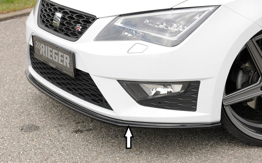 Seat Leon Cupra (5F) Rieger Spoilerschwert für orig. FR-/ Cupra-Frontschürze für orig. Frontschürze, ABS, schwarz glänzend, 
inkl. Montagezubehör, ABE