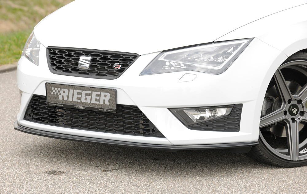 Seat Leon Cupra (5F) Rieger Spoilerschwert für orig. FR-/ Cupra-Frontschürze für orig. Frontschürze, ABS, schwarz glänzend, 
inkl. Montagezubehör, ABE
