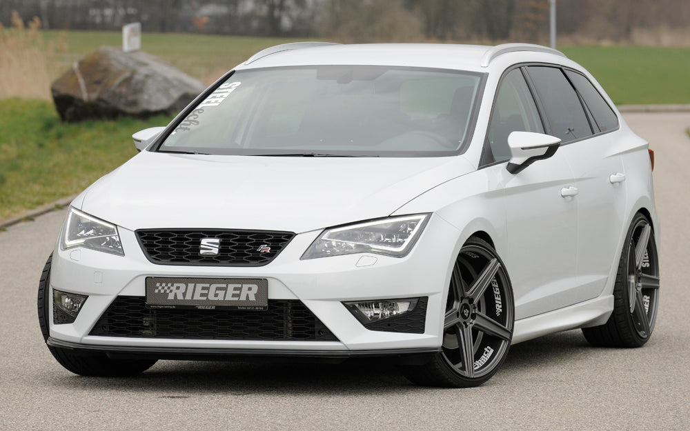 Seat Leon Cupra (5F) Rieger Spoilerschwert für orig. FR-/ Cupra-Frontschürze für orig. Frontschürze, ABS, schwarz glänzend, 
inkl. Montagezubehör, ABE