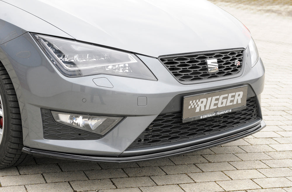Seat Leon Cupra (5F) Rieger Spoilerschwert für orig. FR-/ Cupra-Frontschürze für orig. Frontschürze, ABS, schwarz glänzend, 
inkl. Montagezubehör, ABE