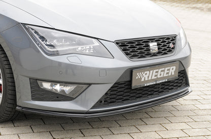 Seat Leon Cupra (5F) Rieger Spoilerschwert für orig. FR-/ Cupra-Frontschürze für orig. Frontschürze, ABS, schwarz glänzend, 
inkl. Montagezubehör, ABE