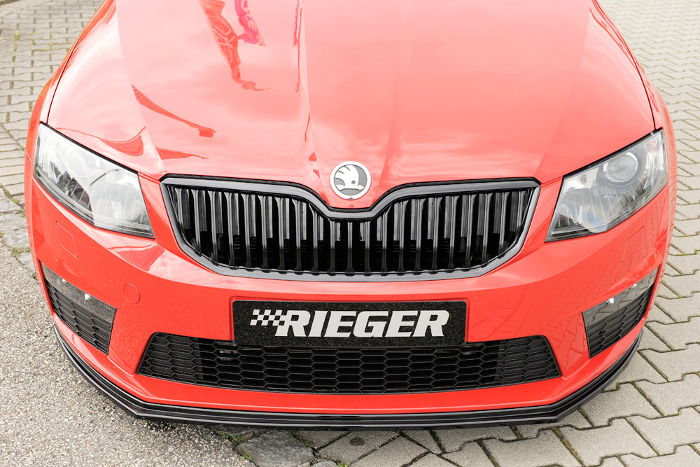 Skoda Octavia RS (5E) Rieger Spoilerschwert für orig. RS-Frontschürze für orig. Frontschürze, ABS, schwarz glänzend, 
inkl. Montagezubehör, ABE