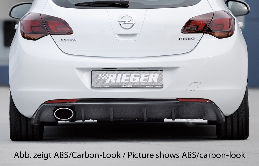 Opel Astra J Rieger Heckeinsatz (GBL-51317)  für Sportendrohr li., (140x90mm oval), ABS, schwarz glänzend, 
inkl. Montagezubehör, Gutachten