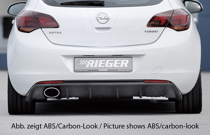 Opel Astra J Rieger Heckeinsatz (GBL-51317)  für Sportendrohr li., (140x90mm oval), ABS, schwarz glänzend, 
inkl. Montagezubehör, Gutachten
