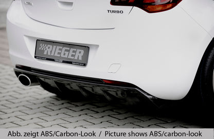 Opel Astra J Rieger Heckeinsatz (GBL-51317)  für Sportendrohr li., (140x90mm oval), ABS, schwarz glänzend, 
inkl. Montagezubehör, Gutachten