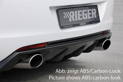 Opel Astra J Rieger Heckeinsatz (GBL-51316)  für Sportendrohr li. u. re., (140x90mm oval), ABS, schwarz glänzend, 
inkl. Montagezubehör, Gutachten