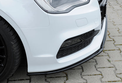 Audi A3 (8V) Rieger Spoilerschwert für orig. S-Line Frontschürze gekantete Version, für orig. Frontschürze, ABS, schwarz glänzend, für Fzg. mit S-Line Exterieur, 
inkl. Montagezubehör, ABE