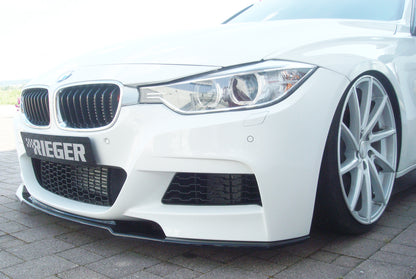BMW 3er F30  (3L) Rieger Spoilerschwert nur für M-Paket-Frontschürze für orig. Frontschürze, ABS, schwarz glänzend, für Fzg. mit M-Technik, 
inkl. Montagezubehör, ABE