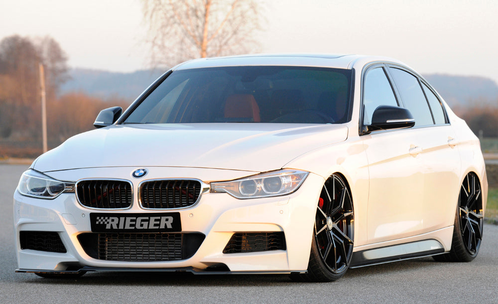 BMW 3er F30  (3L) Rieger Spoilerschwert nur für M-Paket-Frontschürze für orig. Frontschürze, ABS, schwarz glänzend, für Fzg. mit M-Technik, 
inkl. Montagezubehör, ABE
