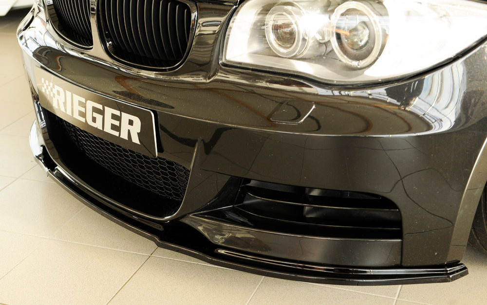 BMW 1er E82, E88  (182 / 1C) Rieger Spoilerschwert nur für M-Paket-Frontschürze gekantete Version, für orig. Frontschürze, ABS, schwarz glänzend, für Fzg. mit M-Technik, 
inkl. Montagezubehör, ABE