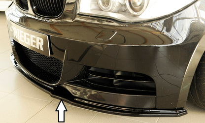 BMW 1er E82, E88  (182 / 1C) Rieger Spoilerschwert nur für M-Paket-Frontschürze gekantete Version, für orig. Frontschürze, ABS, schwarz glänzend, für Fzg. mit M-Technik, 
inkl. Montagezubehör, ABE