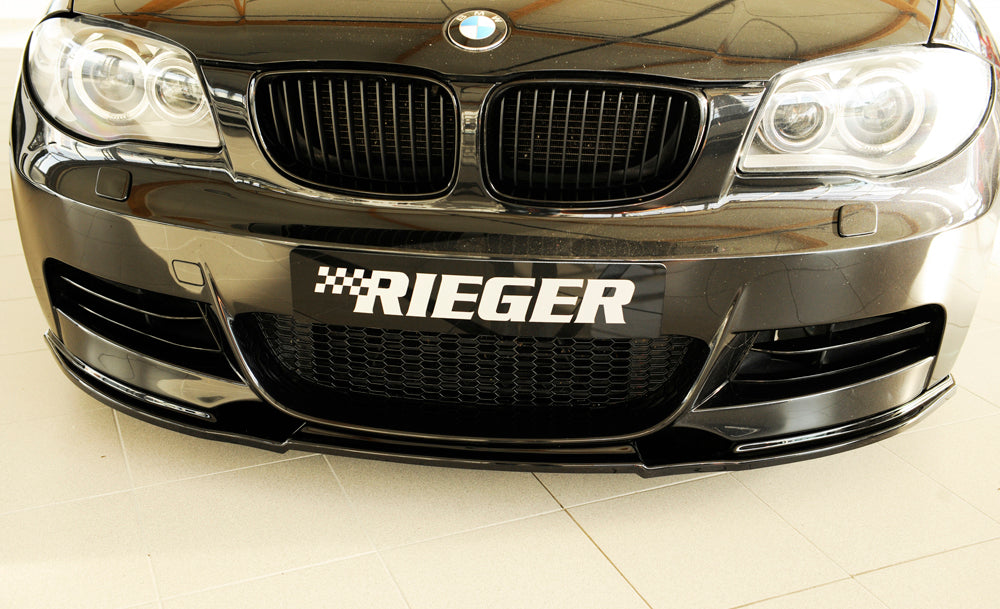 BMW 1er E82, E88  (182 / 1C) Rieger Spoilerschwert nur für M-Paket-Frontschürze gekantete Version, für orig. Frontschürze, ABS, schwarz glänzend, für Fzg. mit M-Technik, 
inkl. Montagezubehör, ABE