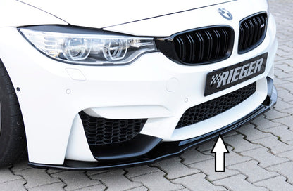 BMW 3er F80 M3 (M3) Rieger Spoilerschwert für Frontschürze ohne BMW-Performance Frontaufsatz gekantete Version, für orig. Frontschürze, ABS, schwarz glänzend, 
inkl. ABE, Montagezubehör