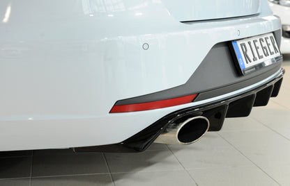 Seat Leon Cupra (5F) Rieger Heckeinsatz  für orig. Endrohr li. u. re., ABS, schwarz glänzend, 
inkl. Montagezubehör, Gutachten