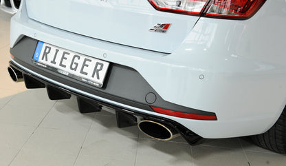 Seat Leon Cupra (5F) Rieger Heckeinsatz  für orig. Endrohr li. u. re., ABS, schwarz glänzend, 
inkl. Montagezubehör, Gutachten