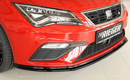 Seat Leon Cupra (5F) Rieger Spoilerschwert für orig. FR-/ Cupra-Frontschürze für orig. Frontschürze, ABS, schwarz glänzend, 
inkl. Montagezubehör, ABE