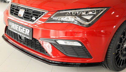 Seat Leon Cupra (5F) Rieger Spoilerschwert für orig. FR-/ Cupra-Frontschürze für orig. Frontschürze, ABS, schwarz glänzend, 
inkl. Montagezubehör, ABE