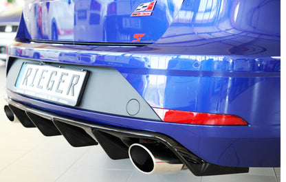 Seat Leon Cupra (5F) Rieger Heckeinsatz  für orig. Endrohr li. u. re., ABS, schwarz glänzend, 
inkl. Montagezubehör, Gutachten