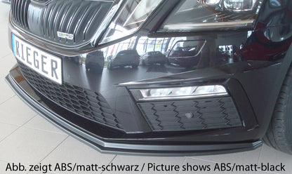 Skoda Octavia RS (5E) Rieger Spoilerschwert für orig. RS-Frontschürze für orig. Frontschürze, ABS, schwarz glänzend, 
inkl. Montagezubehör, ABE