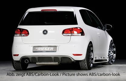 VW Golf 6 Rieger Heckeinsatz (GBL-59510)  für orig. Endrohr li., ABS, schwarz glänzend, 
inkl. Montagezubehör, Gutachten