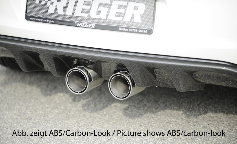 VW Golf 6 Rieger Heckeinsatz (GBL-59514)  für Doppelendrohr mittig, ABS, schwarz glänzend, 
inkl. Montagezubehör, Gutachten