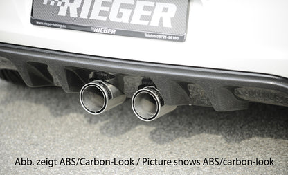 VW Golf 6 Rieger Heckeinsatz (GBL-59514)  für Doppelendrohr mittig, ABS, schwarz glänzend, 
inkl. Montagezubehör, Gutachten