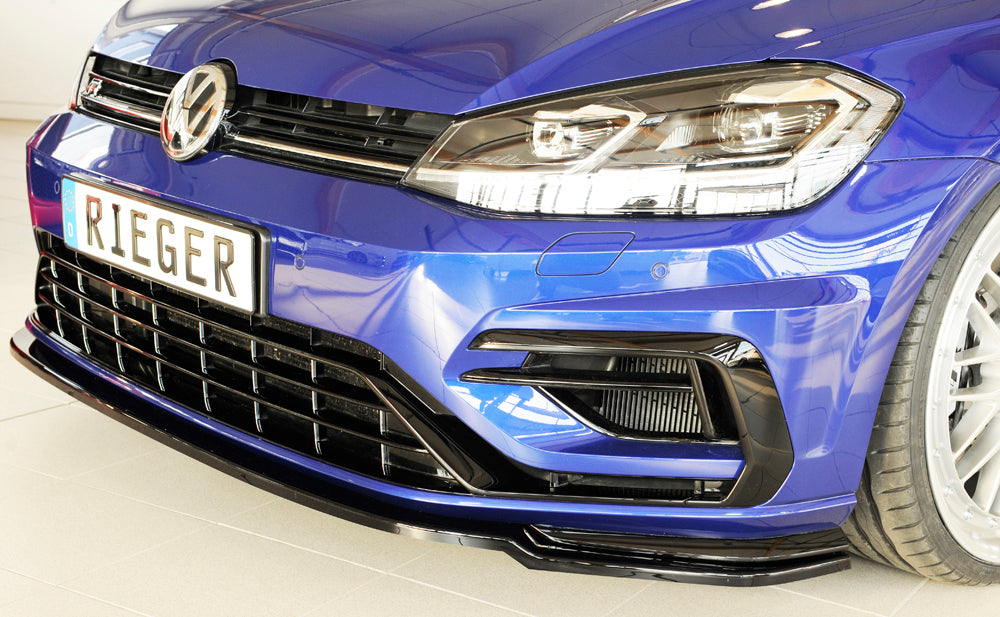 VW Golf 7 R Rieger Spoilerschwert nur für R / R-Line für orig. Frontschürze ABS, schwarz glänzend, für Fzg. mit R-Line Exterieur, 
inkl. Montagezubehör, ABE
