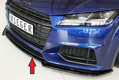 Audi TT (8J-FV/8S) Rieger Spoilerschwert für orig. S-Line-Frontschürze für orig. Frontschürze, ABS, schwarz glänzend, für Fzg.
mit S-Line Exterieur (bis Facelift), 
ohne S-Line Exterieur (ab Facelift),
inkl. Montagezubehör, ABE