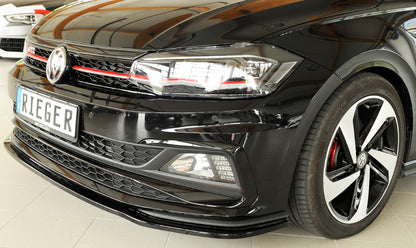 VW Polo (AW) GTI Rieger Spoilerschwert für orig. GTI-/R-Line Frontschürze für orig. Frontschürze, ABS, schwarz glänzend, 
inkl. Montagezubehör, ABE