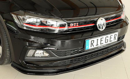 VW Polo (AW) GTI Rieger Spoilerschwert für orig. GTI-/R-Line Frontschürze für orig. Frontschürze, ABS, schwarz glänzend, 
inkl. Montagezubehör, ABE