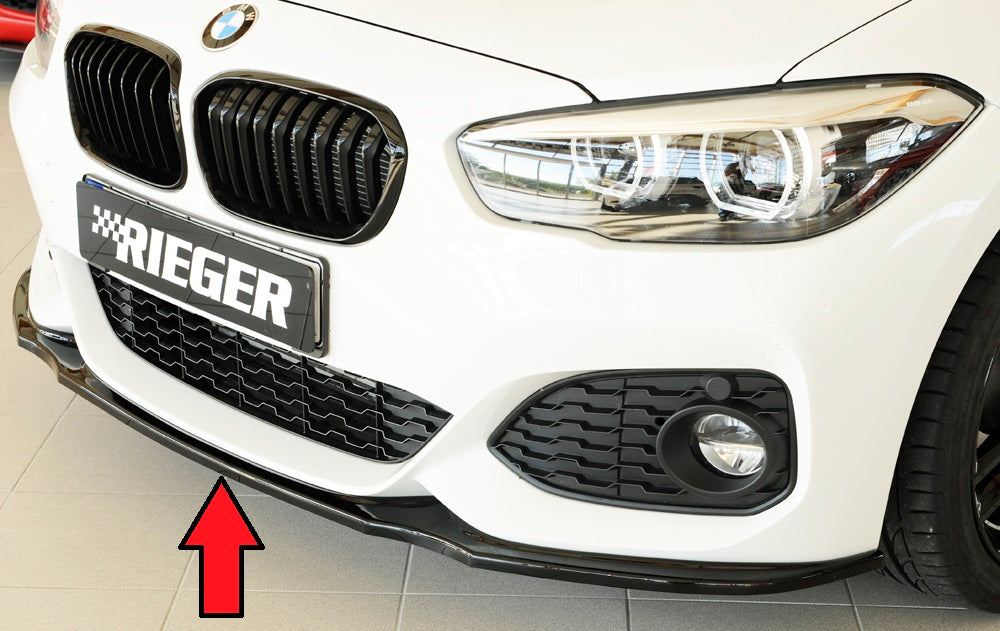 BMW 1er F20  (1K4) Rieger Spoilerschwert für orig. M-Paket-Frontschürze für orig. Frontschürze, ABS, schwarz glänzend, für Fzg. mit M-Technik, 
inkl. Montagezubehör, ABE