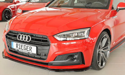 Audi A5 (B9/F5) Rieger Spoilerschwert für orig. S-Line Frontschürze für orig. Frontschürze, ABS, schwarz glänzend, für Fzg. mit S-Line Exterieur, 
inkl. Montagezubehör, ABE